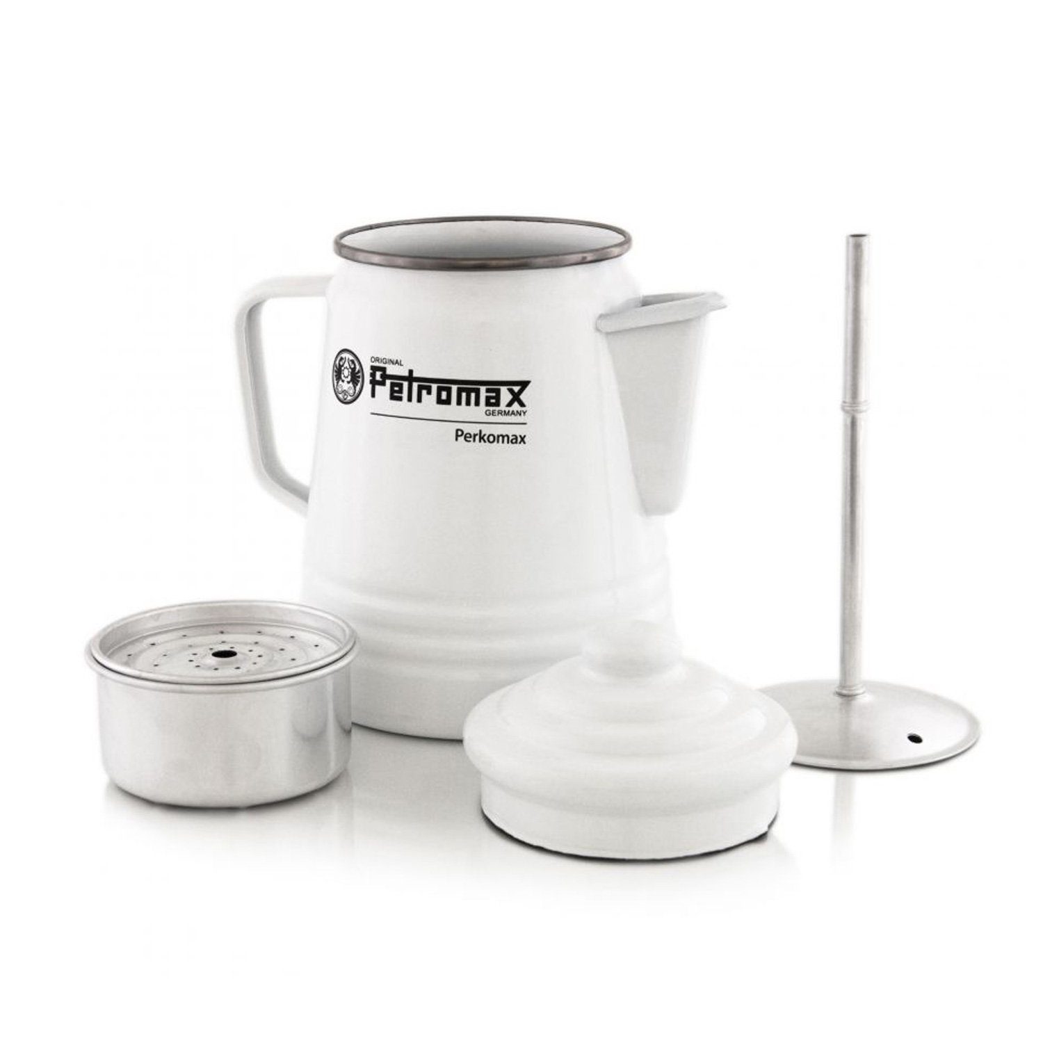 Petromax Perkolator Kaffee Set Petromax 2 Emaille + weiß TOUR Becher Camping ON Perkolator