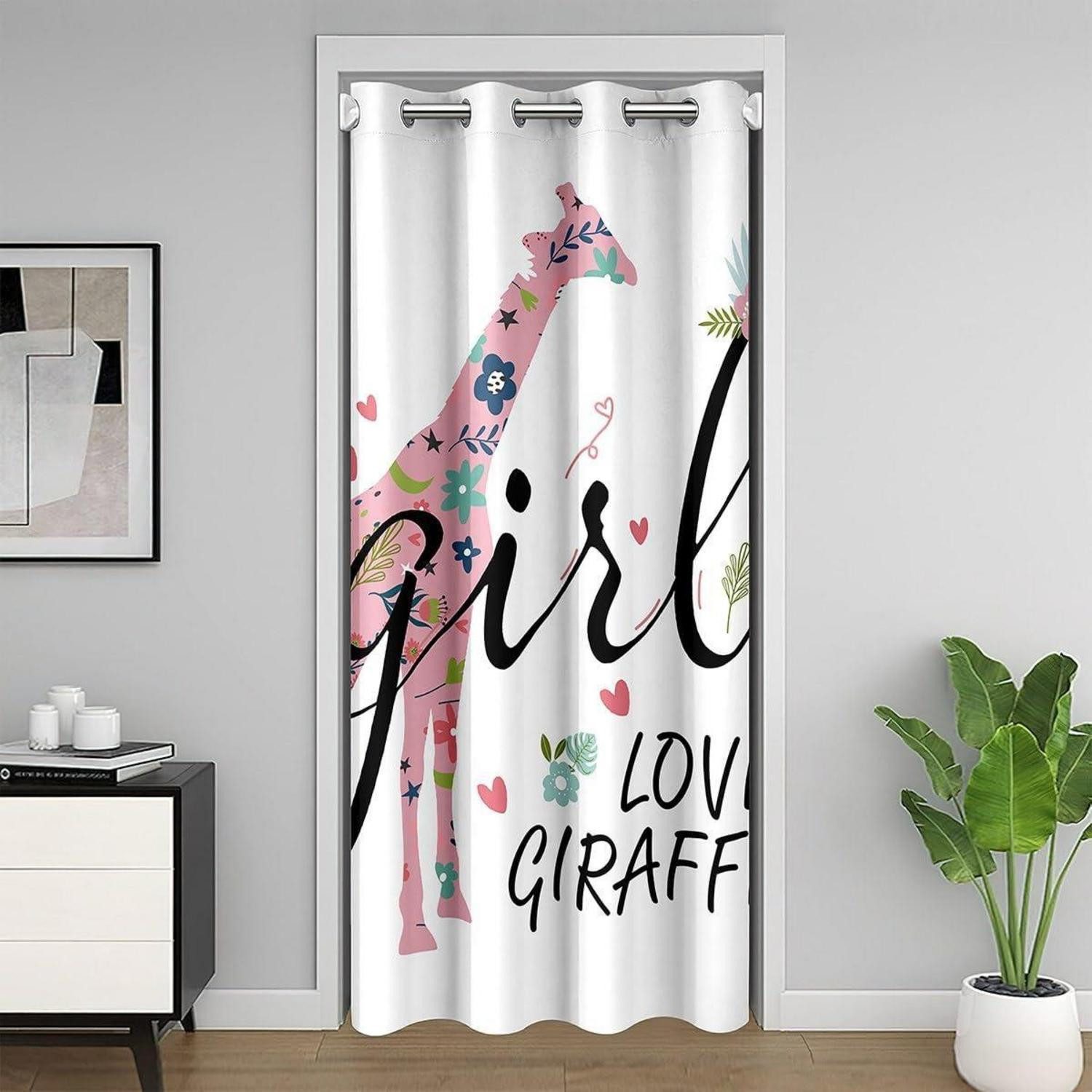 LuxusKollektion Türvorhang Türvorhang Giraffe Pink Blau 86x203cm (1 St)
