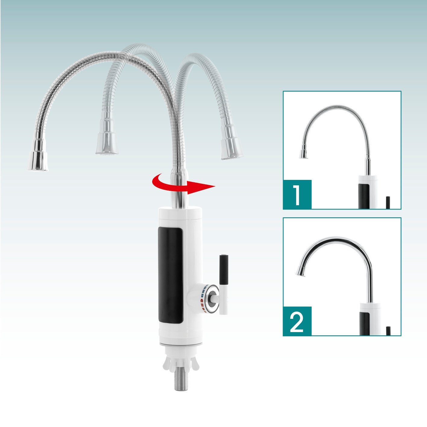 EASYmaxx Küchenarmatur Warm- & Kaltwasserarmatur inkl. Durchlauferhitzer weiß