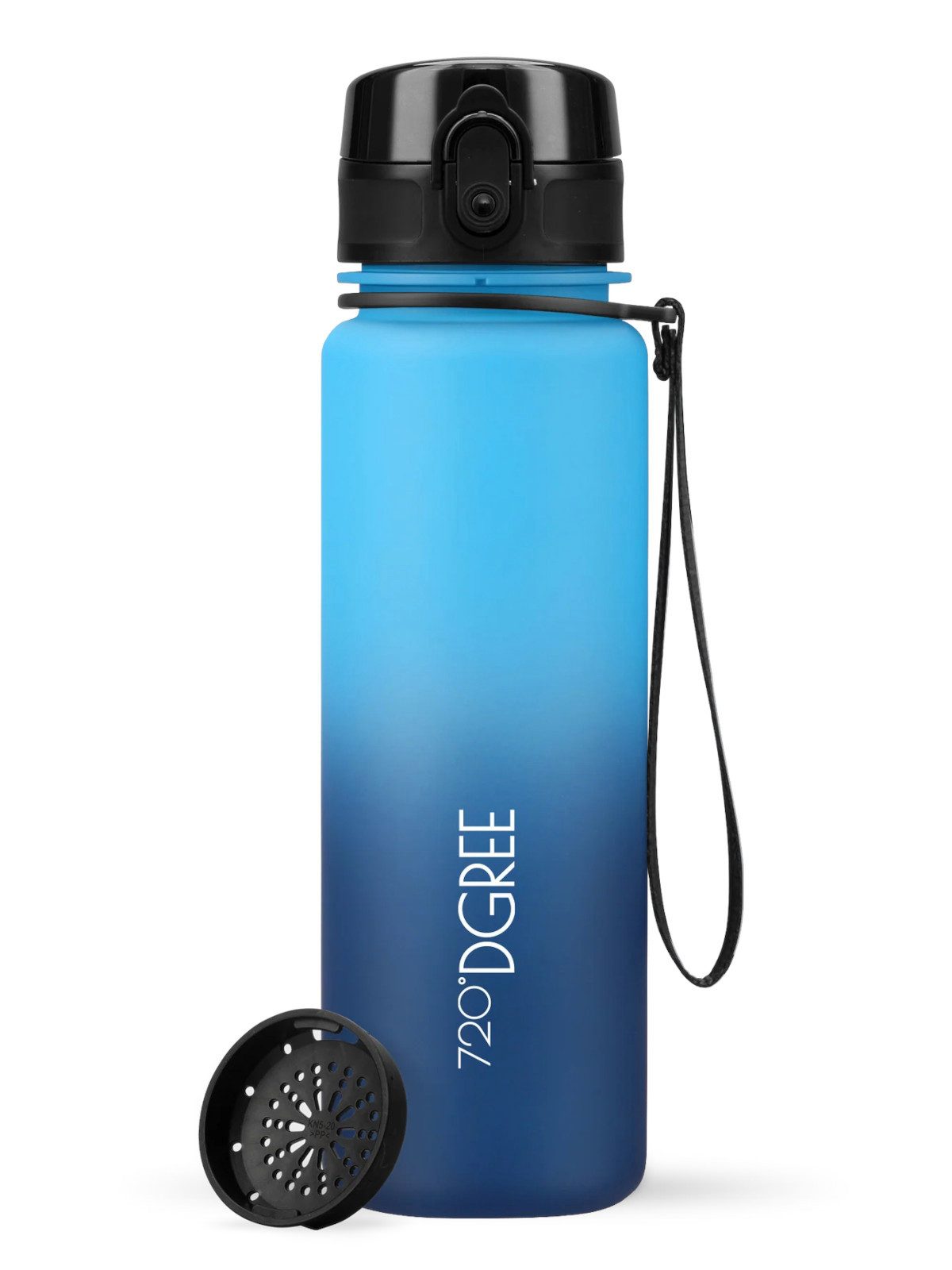 720°DGREE Trinkflasche Trinkflasche uberBottle softTouch mit Sieb sky blue/sapphire blue 0,5l