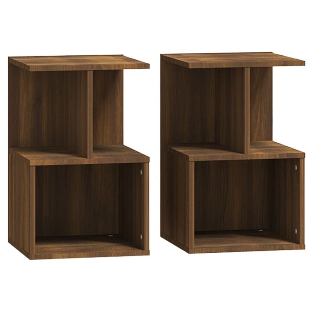 Nachttisch NA Nachttische2er Set Braun Eichen-Optik 35x35x55 cm Holz