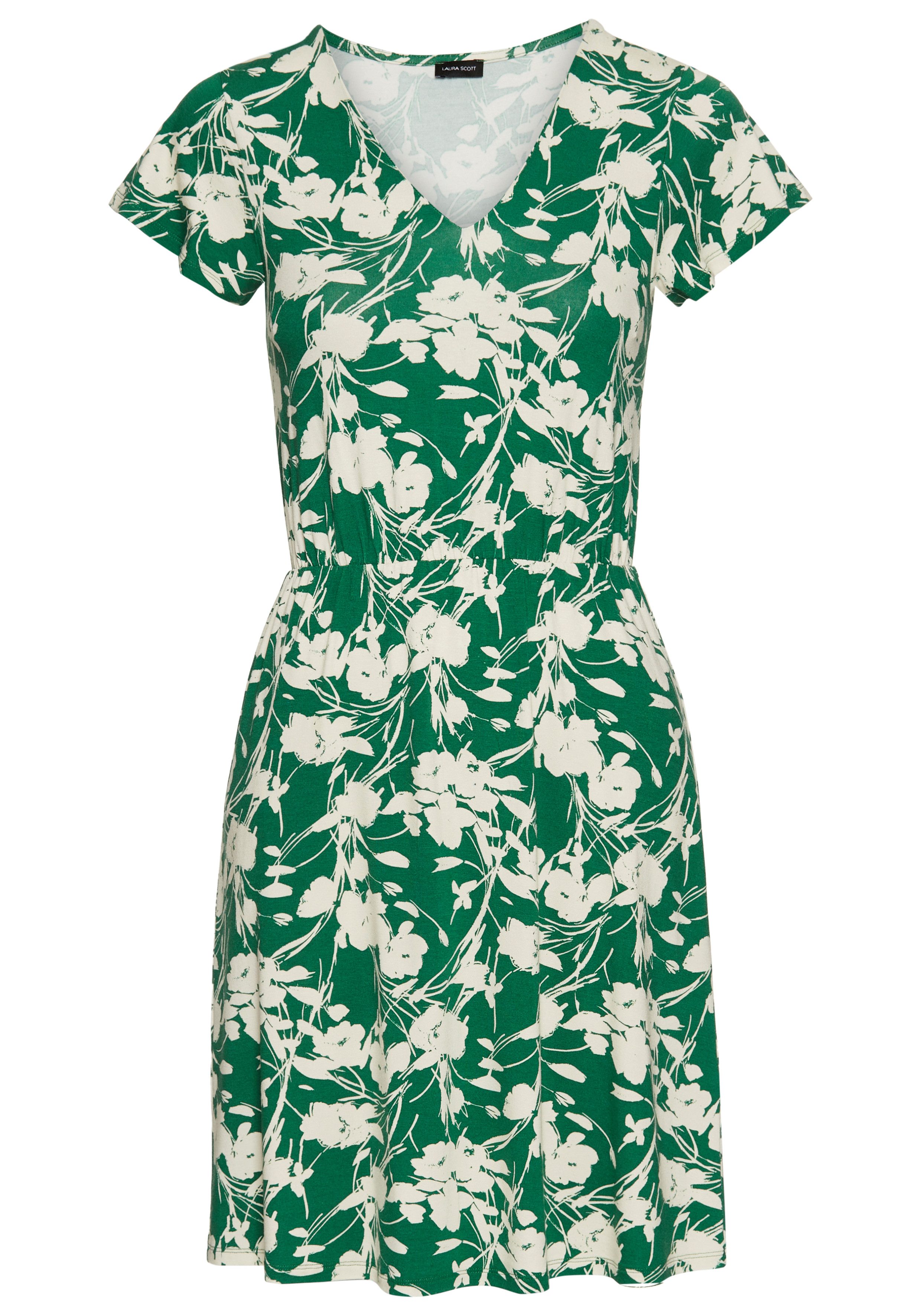 Laura Scott Sommerkleid mit Flügelärmeln, V-Ausschnitt & elastischem Bund - NEUE KOLLEKTION