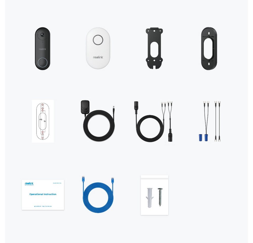Thumbnail - Reolink Smart Home Türklingel D340W - 5MP Video-Türklingel & Chime (Außenbereich, 2,4/5 GHz WLAN, Personenerkennung, 2-W...