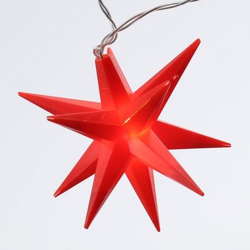 MARELIDA LED-Lichterkette LED Lichterkette Sterne 3D warmweiß Timer Weihnachten Deko für Außen