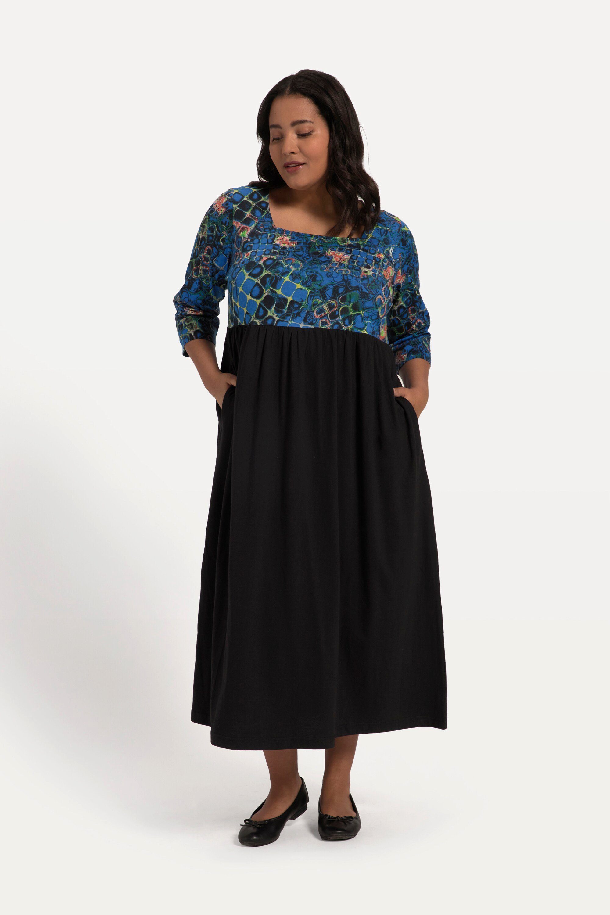 Ulla Popken Maxikleid Jerseykleid A-Line Empirenaht günstig online kaufen