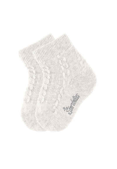 Sterntaler® Basicsocken Söckchen Zopfmuster, 2er-Pack Söckchen - Babysöckchen Zopfmuster Doppelpack - Kuschelige Kindersöckchen mit Zopf-Muster unisex - Kindersocken Jungen und Mädchen - uni - Kinder Socken einfarbig