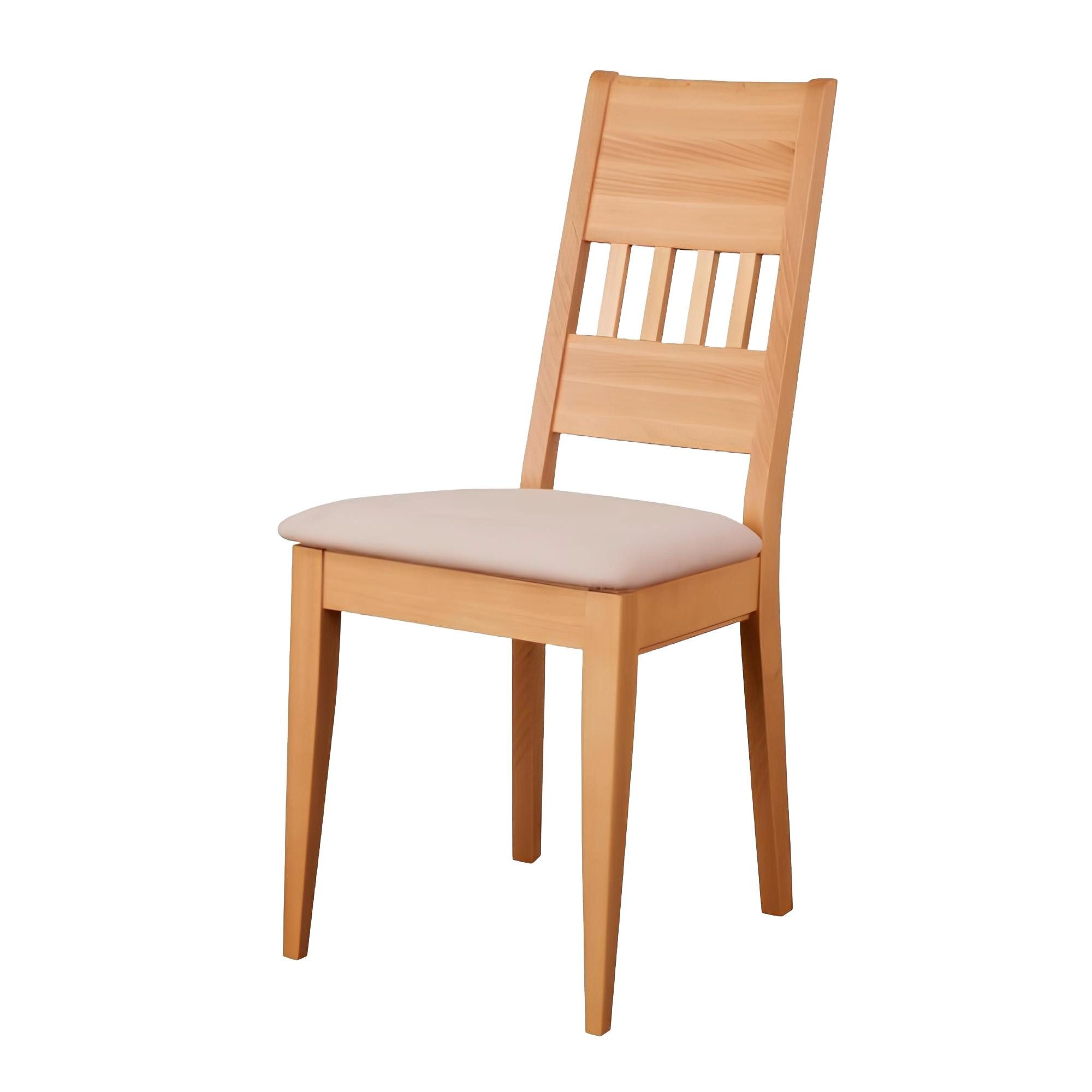 Xlmoebel Esszimmerstuhl Eleganter Lehnstuhl aus massivem Holz mit Stoff- oder Lederbezug (Einzelstück, 1 St), Hergestellt in Europa