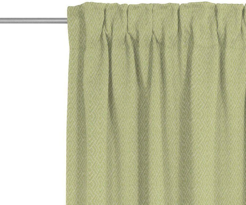 Vorhang Graphic nachhaltig aus Bio-Baumwolle Jacquard, hellgrün St), Ventus, (1 Adam, blickdicht, Multifunktionsband
