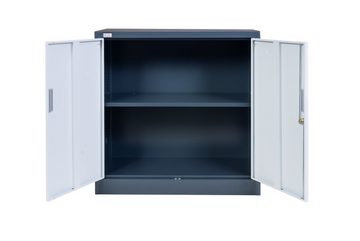 Jet-Line Werkzeugschrank Aktenschrank KIEW weiss dunkelgrau 90x40x90cm