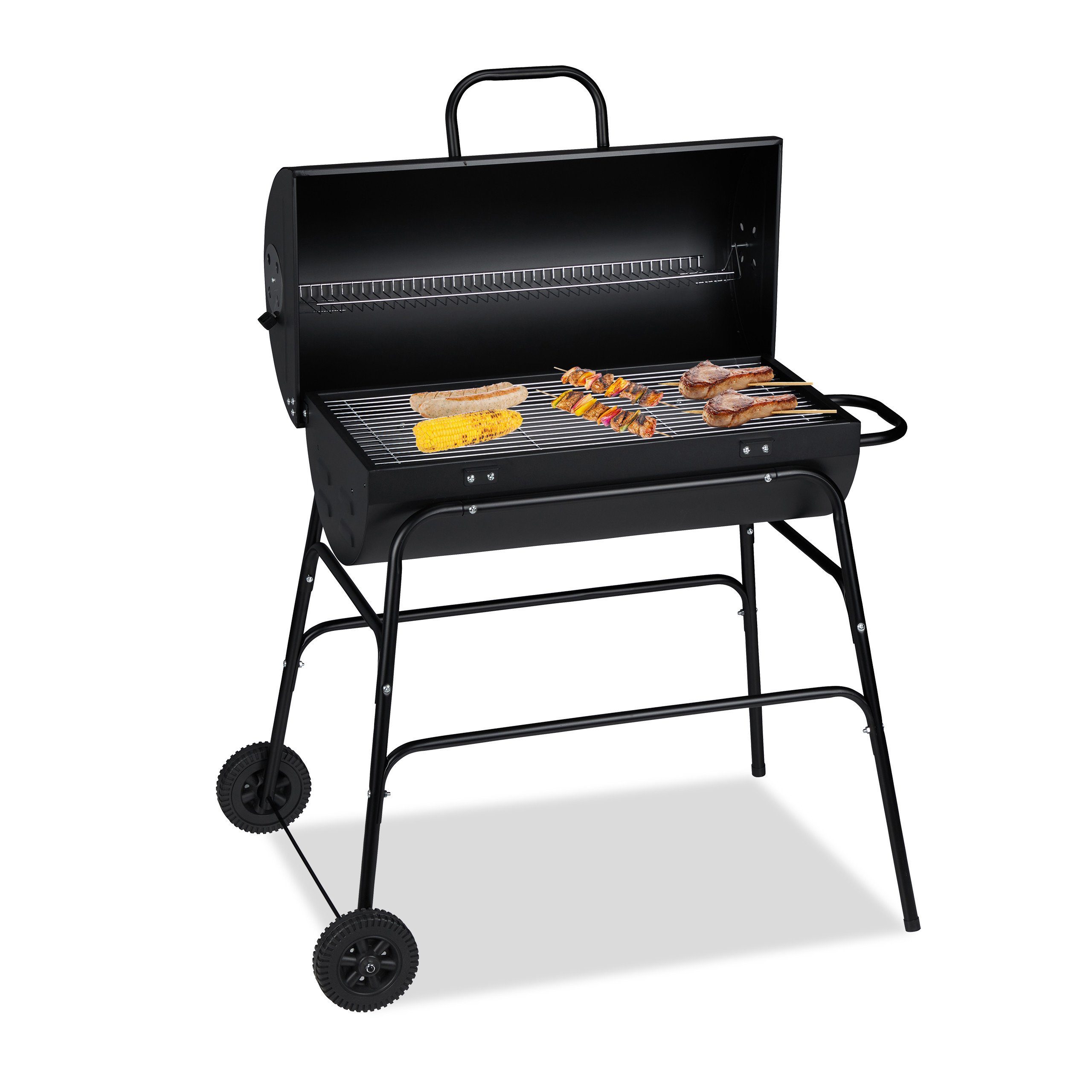 Holzkohlegrill mit Deckel