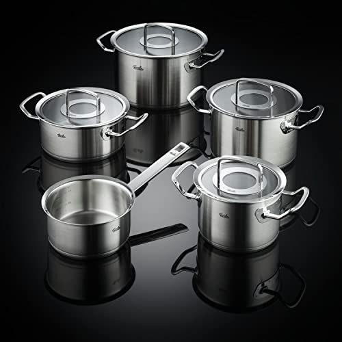 Fissler Topf-Set Original-Profi Collection®, Edelstahl 18/10 (Set, 5-tlg., Kochtopf 16/20/24 + Bratentopf 20cm + Stielkasserolle 16cm oD), Made in Germany