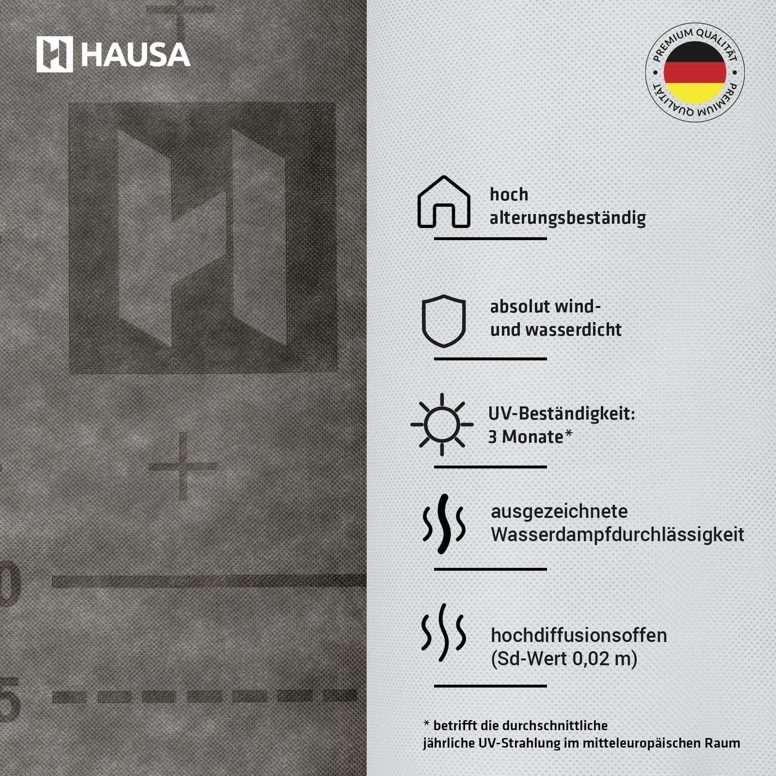 Hausa Dachbahn Unterspannbahn HU130, Ohne Selbstklebestreifen, günstig online kaufen
