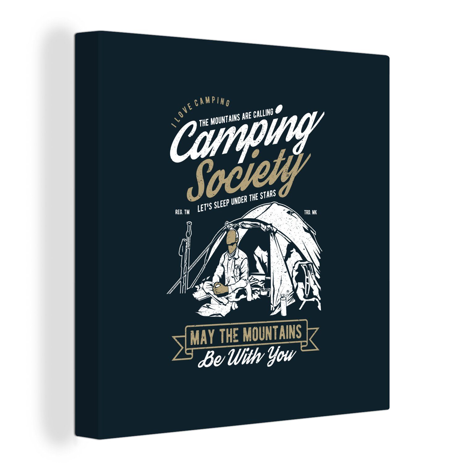 OneMillionCanvasses® Leinwandbild Zelt - Camping - Retro, (1 St), Leinwand Bilder für Wohnzimmer Schlafzimmer