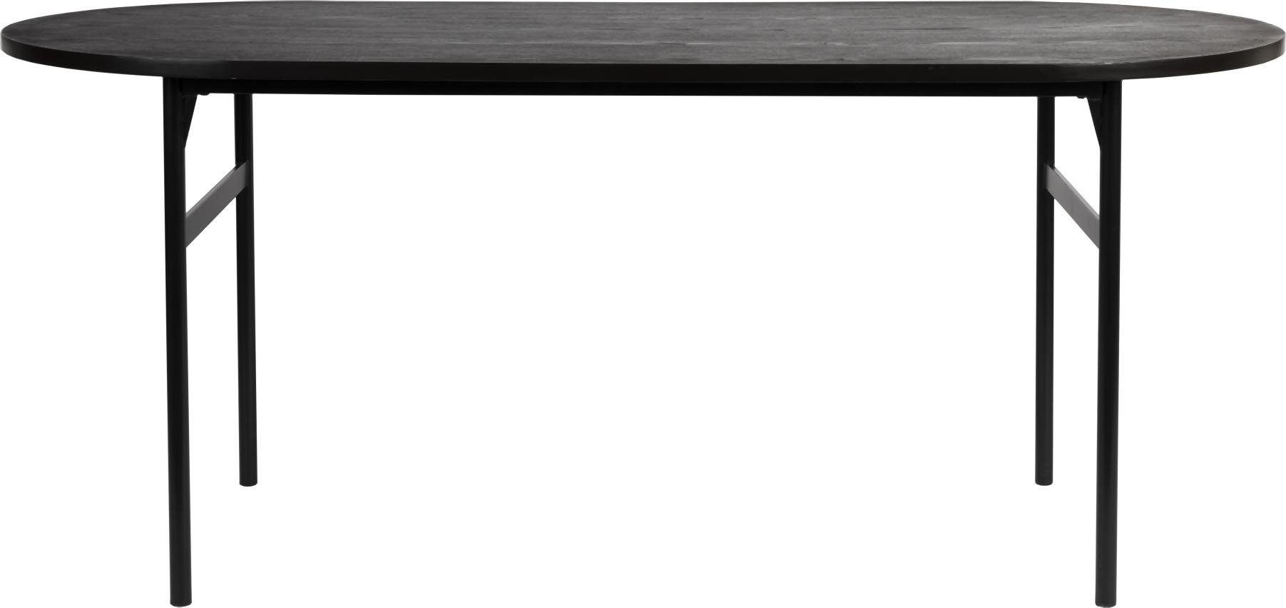 Trendmöbel24 Esstisch Esstisch abgerundeter 80 180 MARCIO mit x cm Platte furniert BLACK