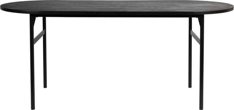 Trendmöbel24 Esstisch Esstisch MARCIO BLACK furniert 180 x 80 cm mit abgerundeter Platte