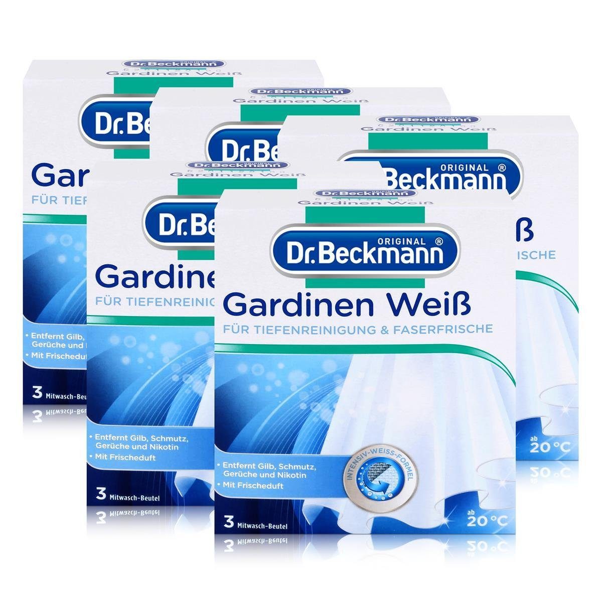 Dr. Beckmann 5x Dr. Beckmann Gardinen Weiß 120g - Intensives Weiß & Faserfrische Spezialwaschmittel