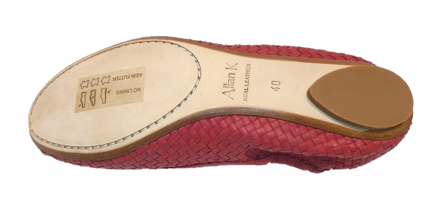 Allan K Allan K CAPRI Flecht-Leder-Schuhe Geschlossene Ballerinas Schlappen