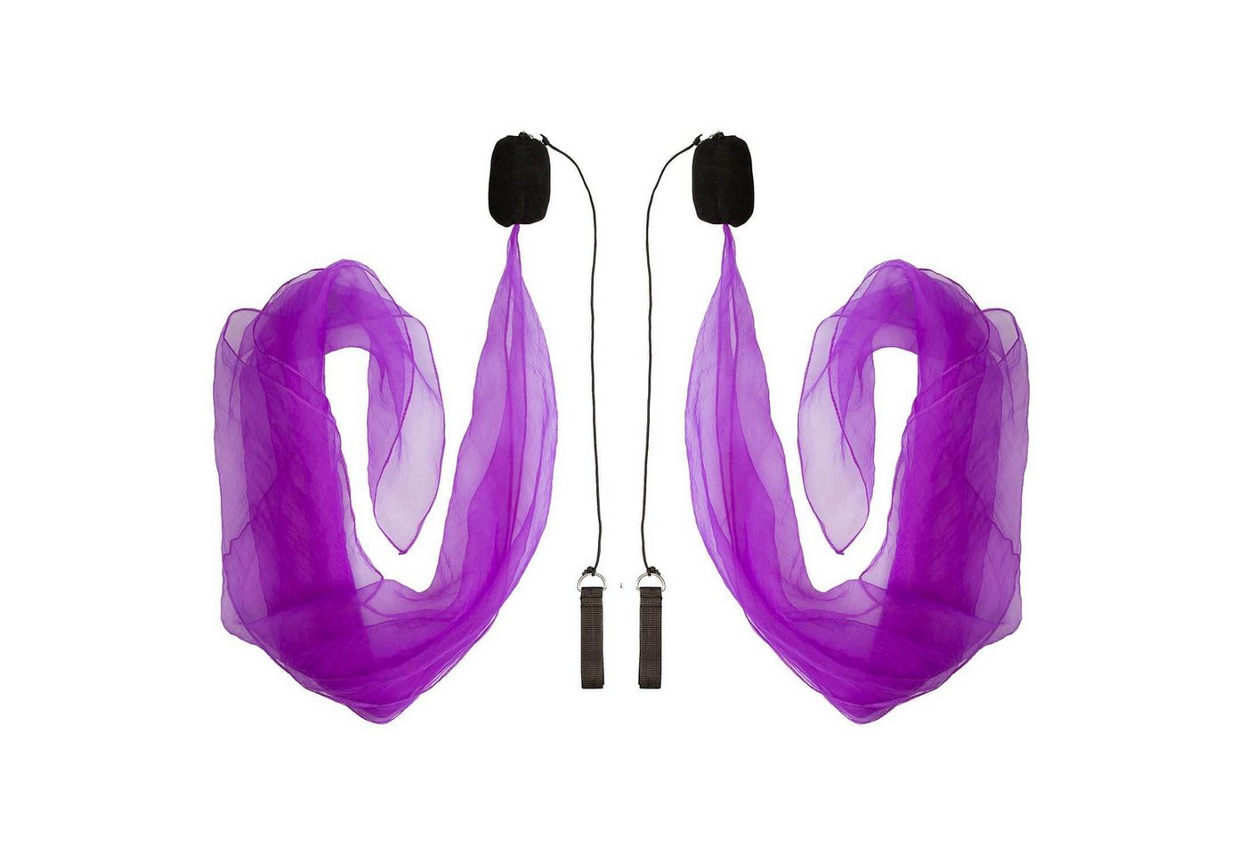 Diabolo Freizeitsport Spiel Soft Poi in 2 Größen - Spiral Poi mit UV reaktivem Schaltuch, Spiral Poi, UV Spiral Poi 60 cm (lila) für Anfänger und Kinder