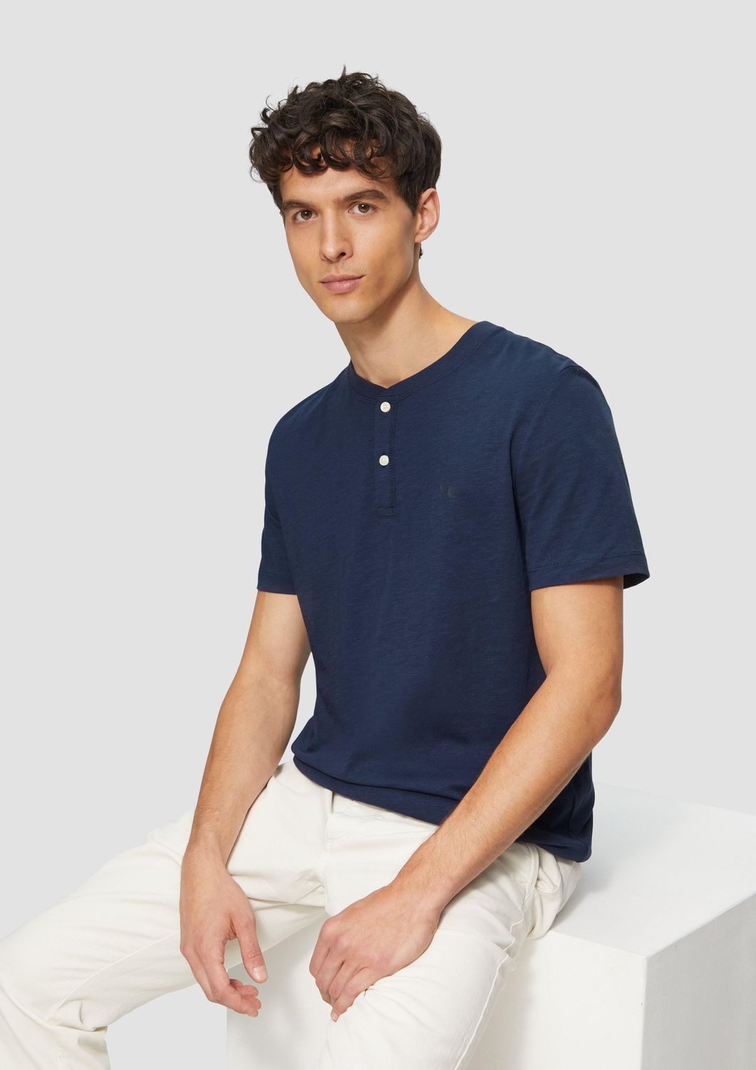 s.Oliver T-Shirt T-Shirt Henley-Ausschnitt, kurzarm, Flammgarn günstig online kaufen