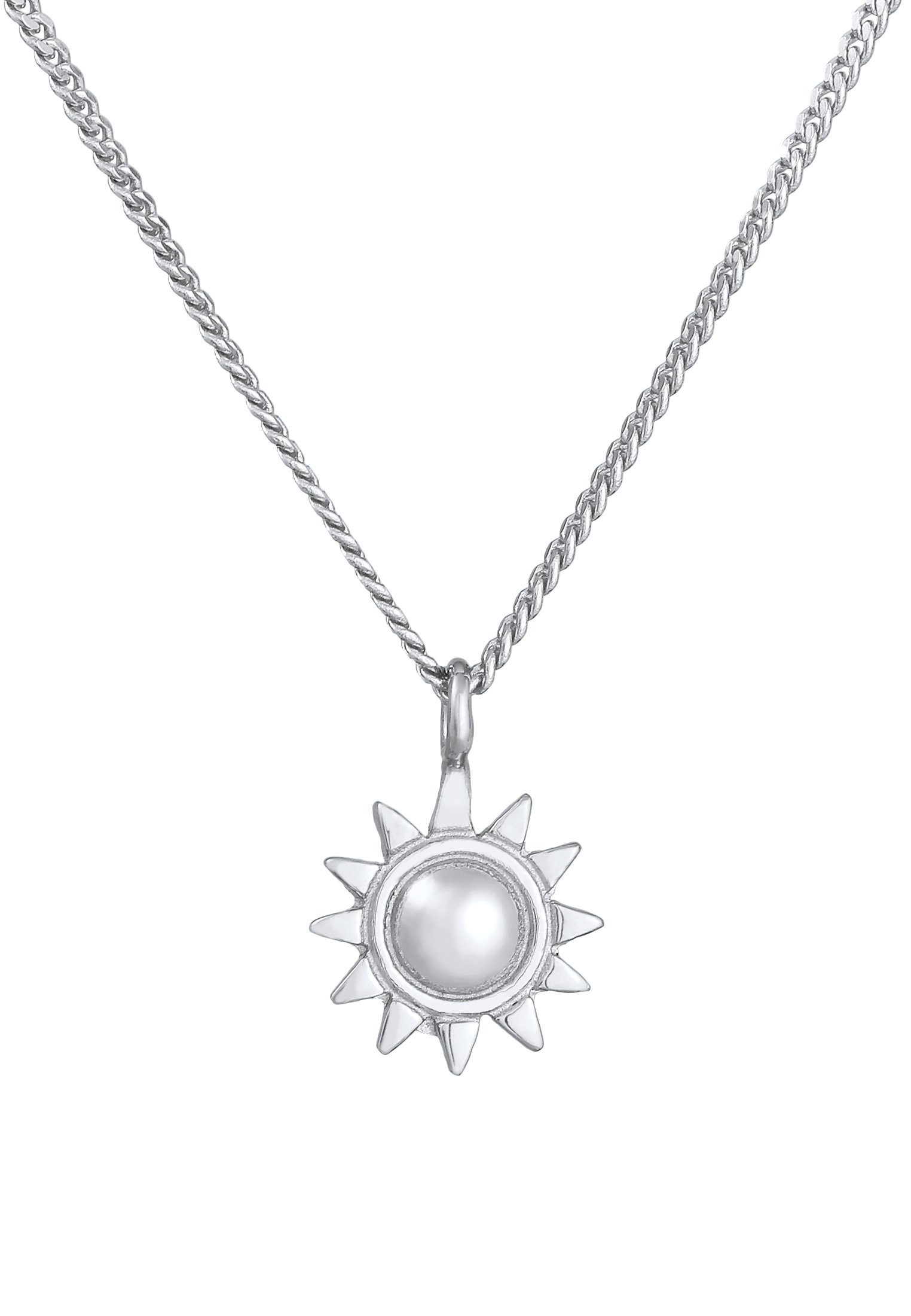 Sonne Anhänger Strahlend mit Kette Sonne 925 Elli Silber,