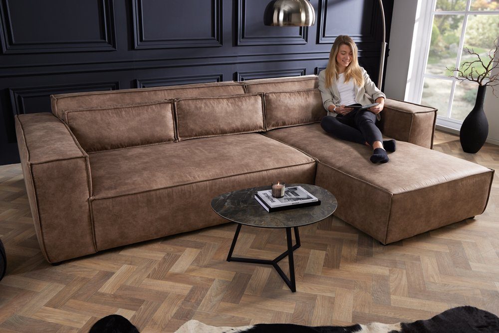 L-Form antik riess-ambiente 1 · · Microfaser Kissen Ecksofa taupe, Teile, NOVA Modern · Design Einzelartikel 265cm BOSSA inkl. Wohnzimmer ·