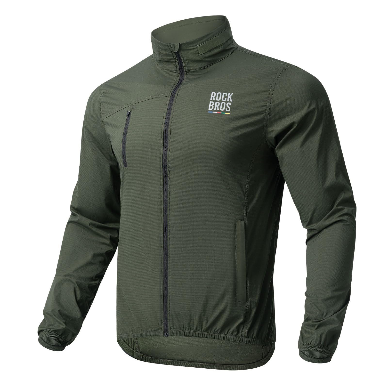 ROCKBROS Fahrradjacke Road-to-Sky Windjacke, lange Radjacke für Radfahren atmungsaktiv Reflektierende Logos