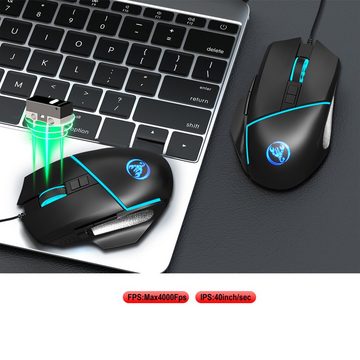Diida Kabelgebundene Maus,Gaming-Maus,Buntes RGB,Einstellbare DPI Gaming-Maus