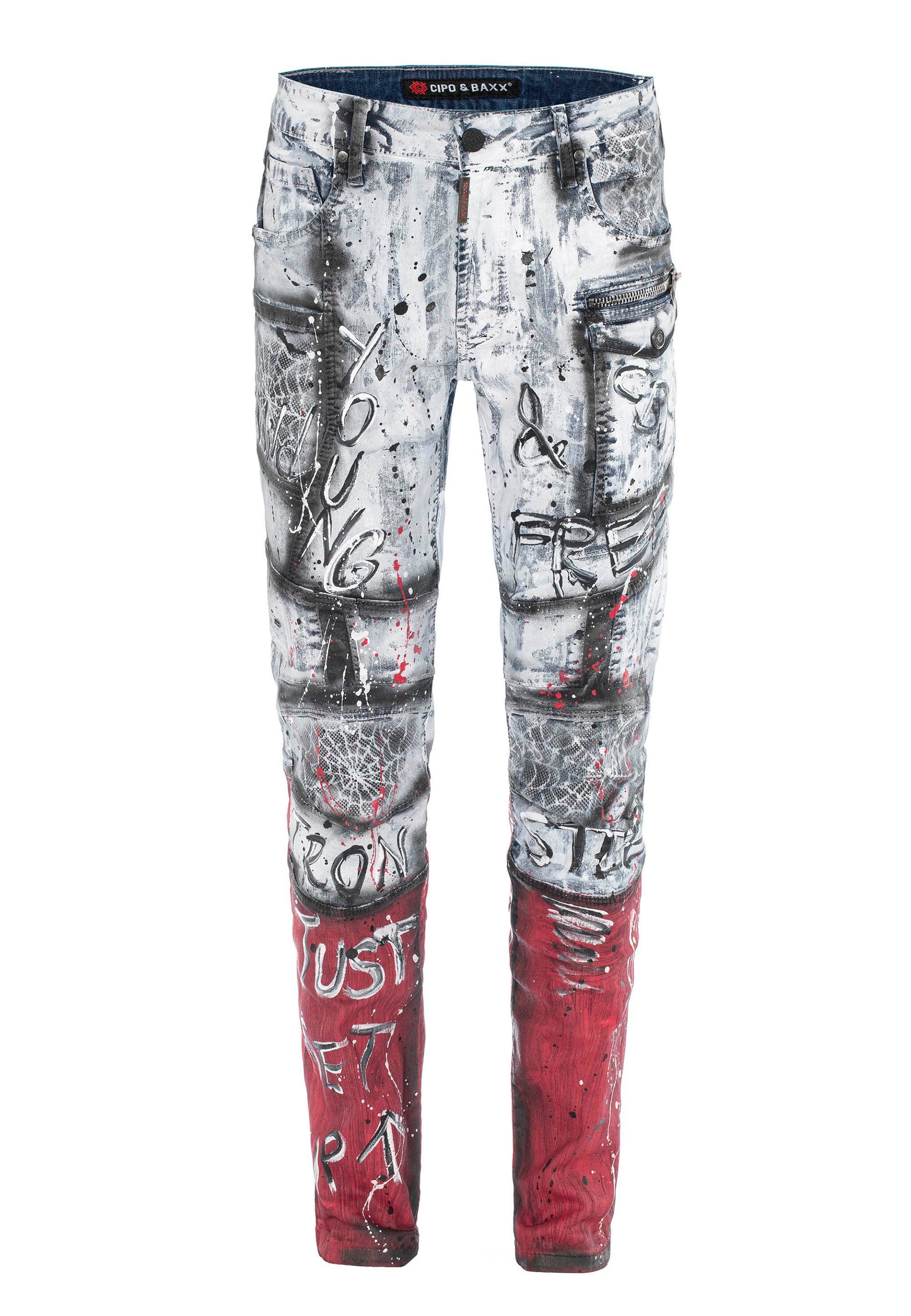 Cipo Prints Baxx mit vielseitigen Straight-Jeans &