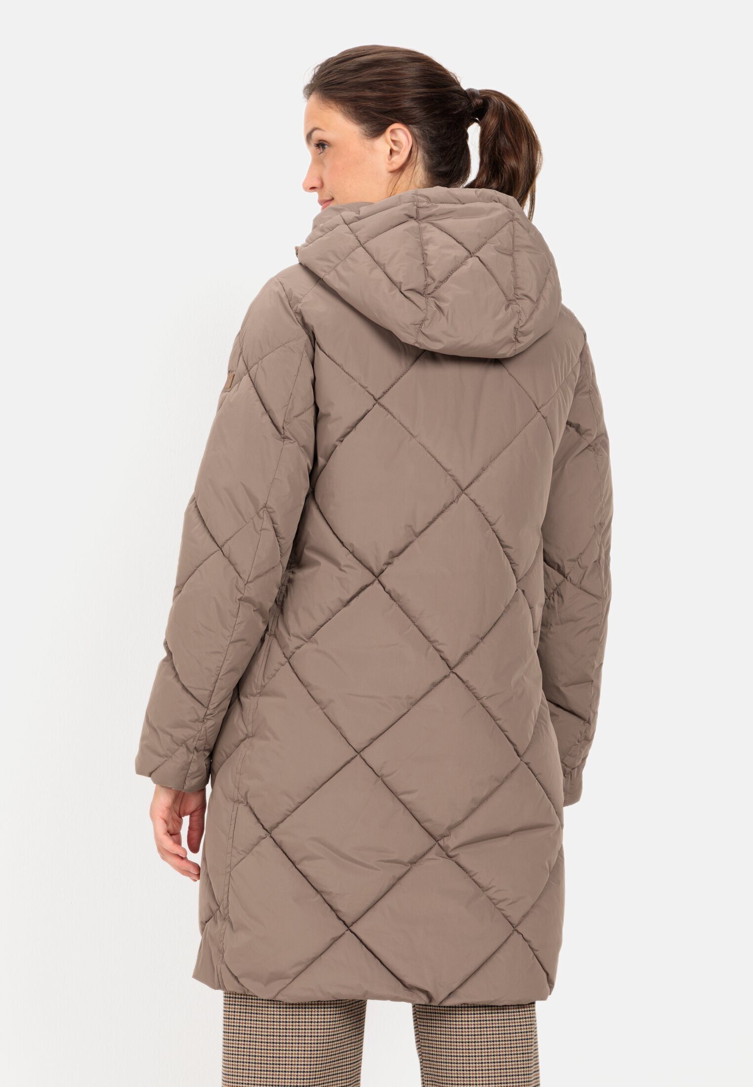 camel active Steppmantel aus recyceltem Polyester Langarm Kordelzug