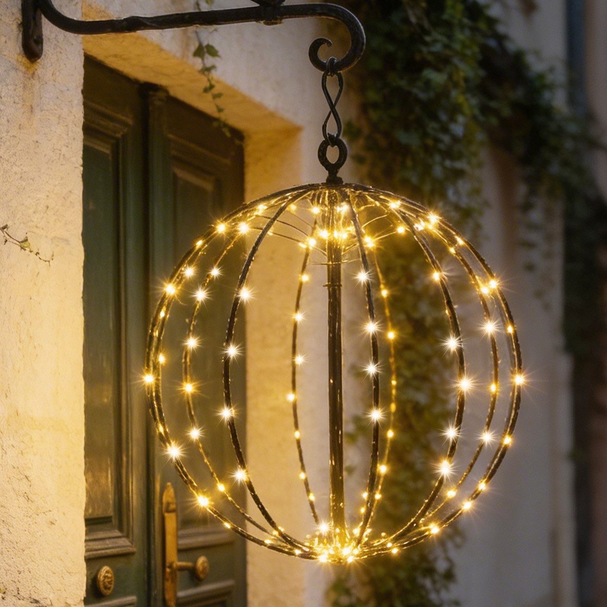 Salcar LED Kugelleuchte Solar LED Garten Weihnachtsdeko Außen Kugel Lichter 120 LEDs 30cm, Solar, LED fest integriert, Solarleuchte Weihnachtsbeleuchtung mit Timer, Speicherfunktion, 8 Modi
