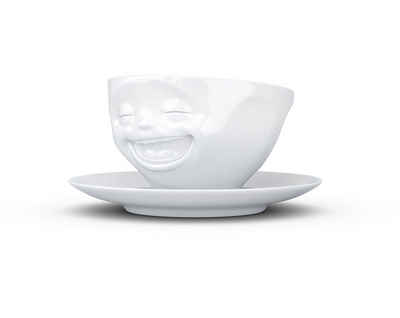 FIFTYEIGHT PRODUCTS Tasse, TV Tasse Kaffeetasse 47 Lachend mit Untertasse weiß