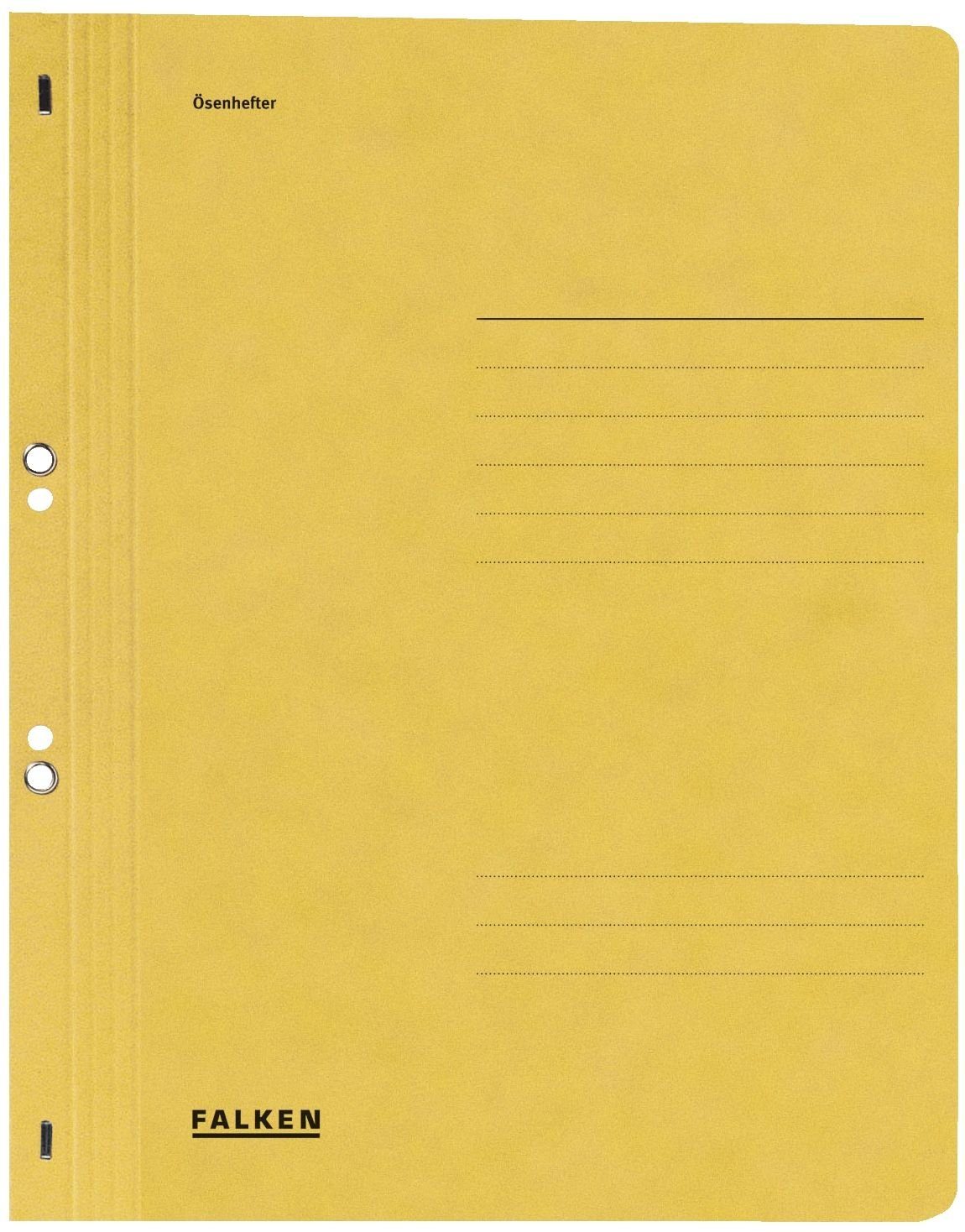 Falken Hefter Ösenhefter - A4 1/1 Vorderdeckel, gelb, Manilakarton, 250 g/qm