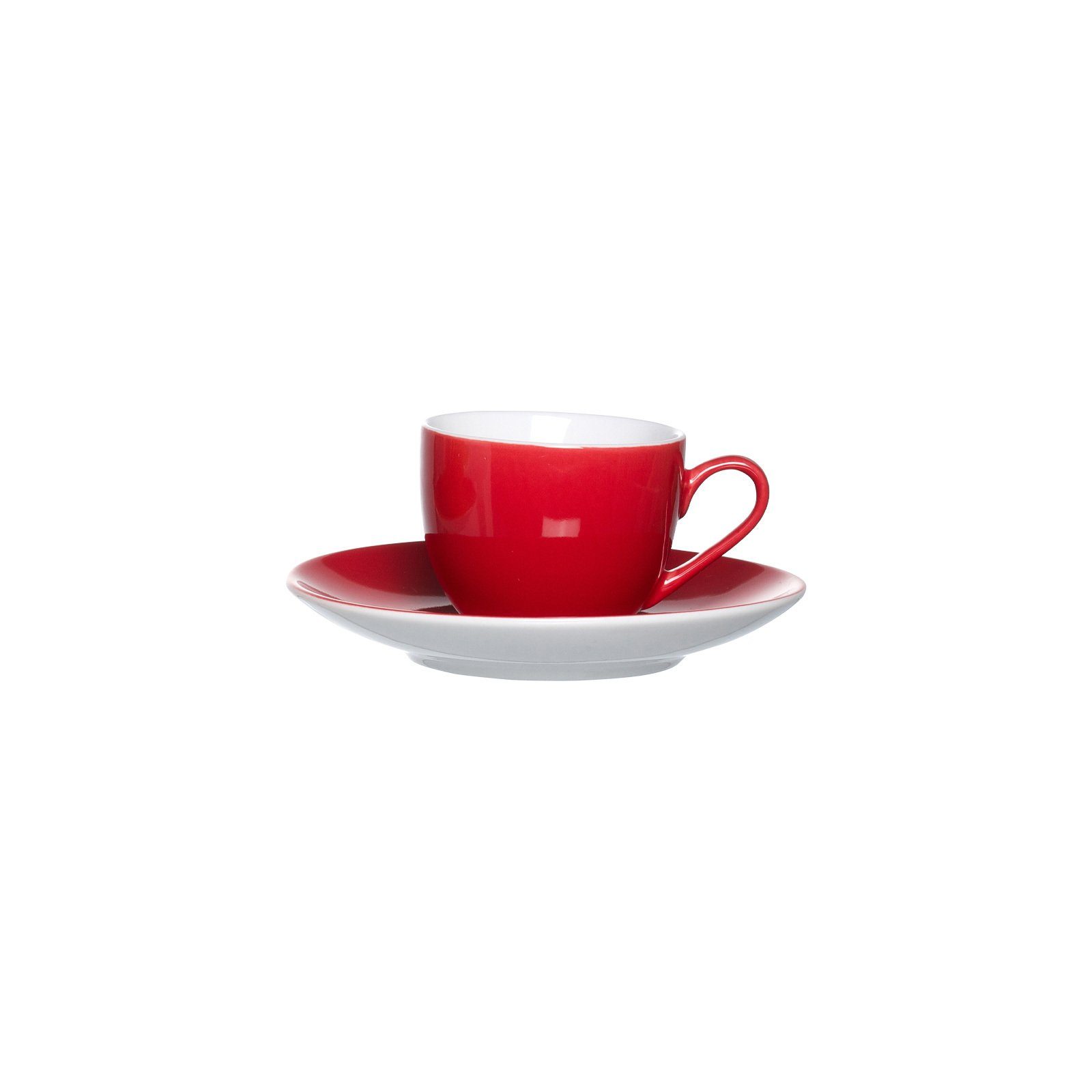 Ritzenhoff & Breker Tasse Doppio Espressotasse mit Untertasse 80 ml, 2-tlg., Porzellan