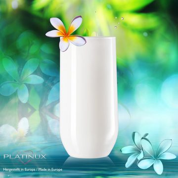 PLATINUX Glas Weiße Trinkgläser, Glas, 360ml (max. 440ml) Wassergläser Saftgläser Longdrinkgläser