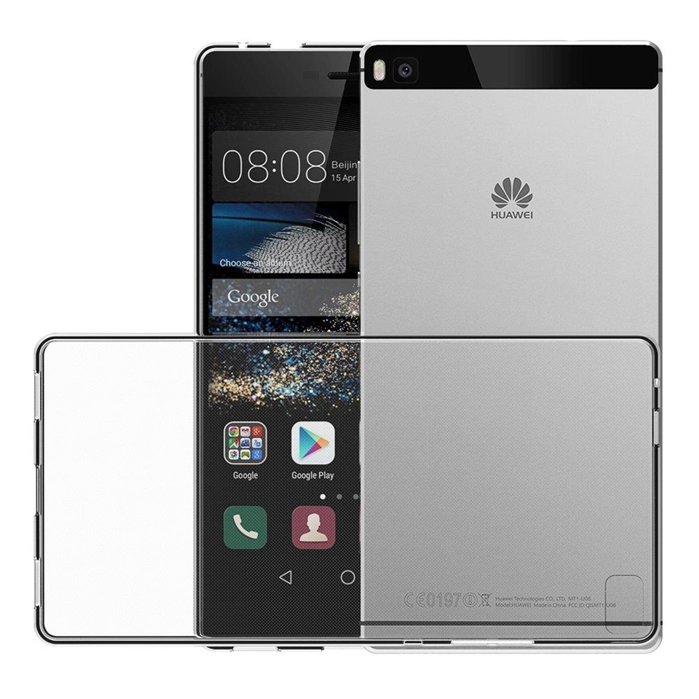 CoolGadget Handyhülle Silikon Handy Hülle Slim für Huawei P8 5,2 Zoll, dünne TPU Schutzhülle Case in transparent / durchsichtig
