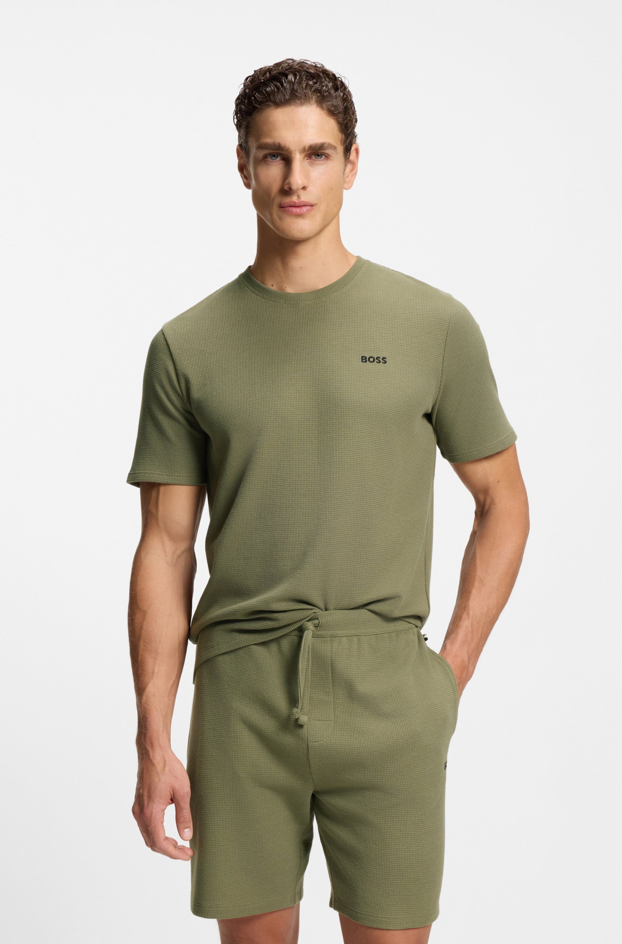 BOSS Pyjamaoberteil Waffle T-Shirt günstig online kaufen