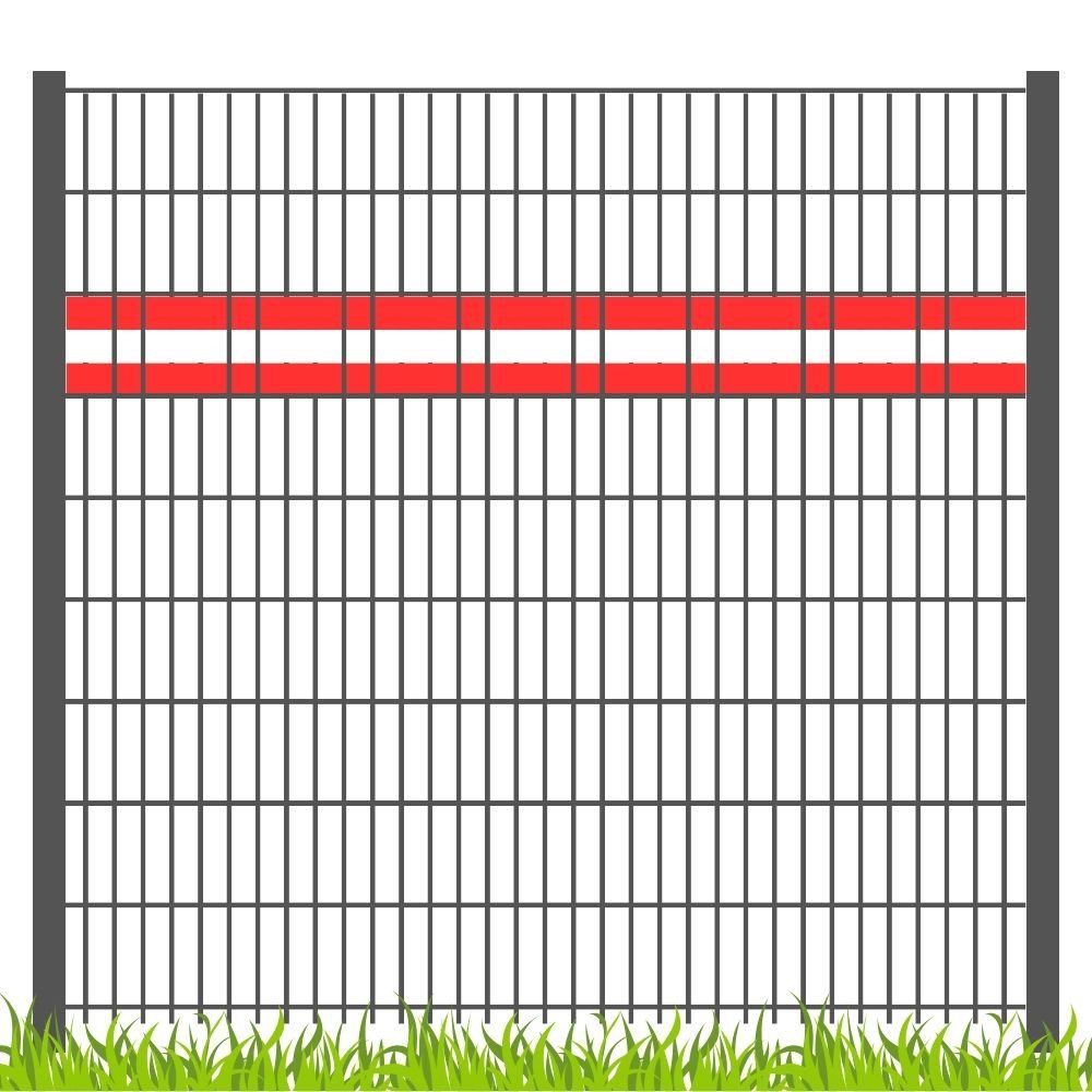 zaun, zu Sichtschutzstreifen PP Sichtschutz Fanartikel für Doppelstabmatten, (1, Streifen), Österreich Landesfarbe