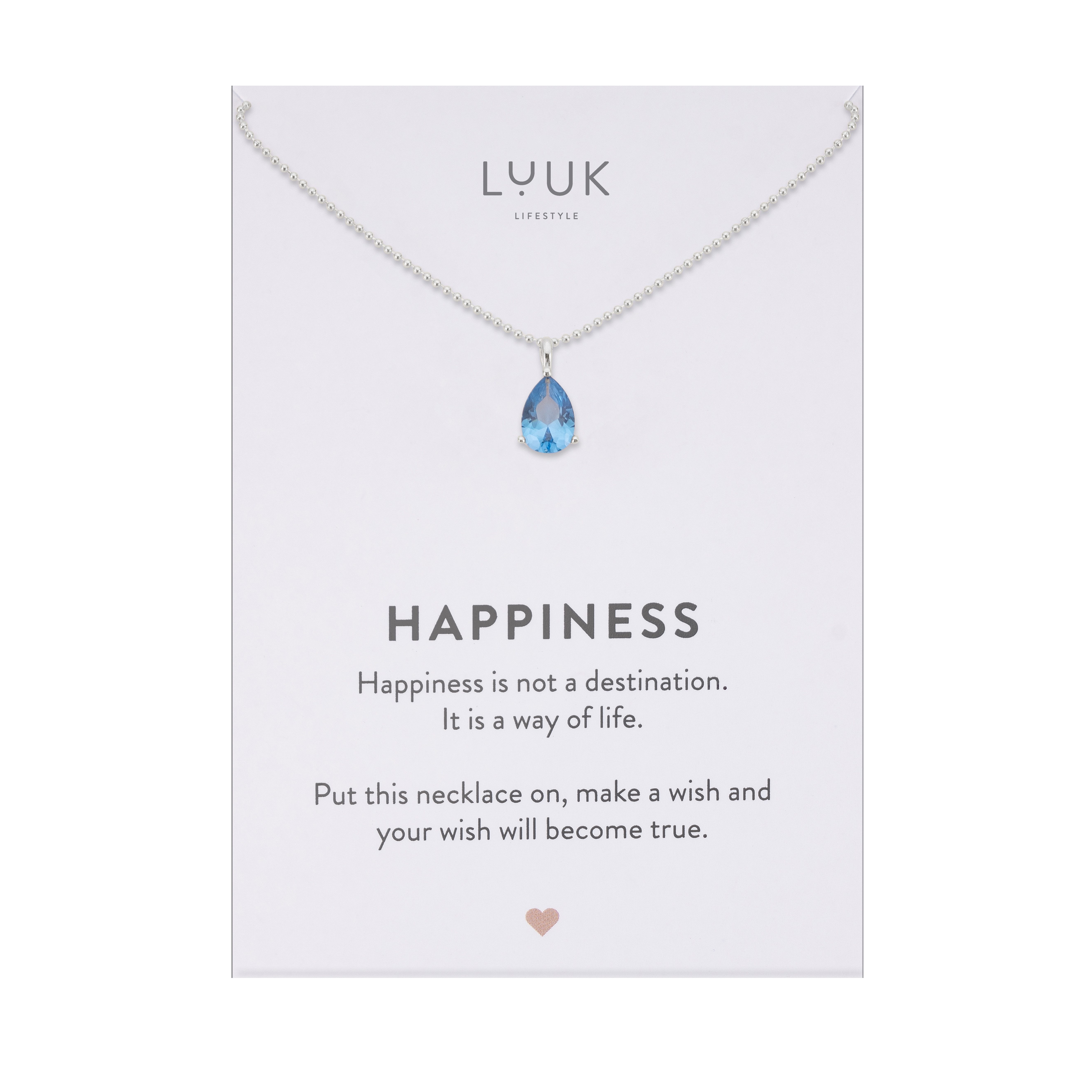 LUUK LIFESTYLE Kette mit Anhänger Himmelblau, Halskette mit blauem Stein günstig online kaufen