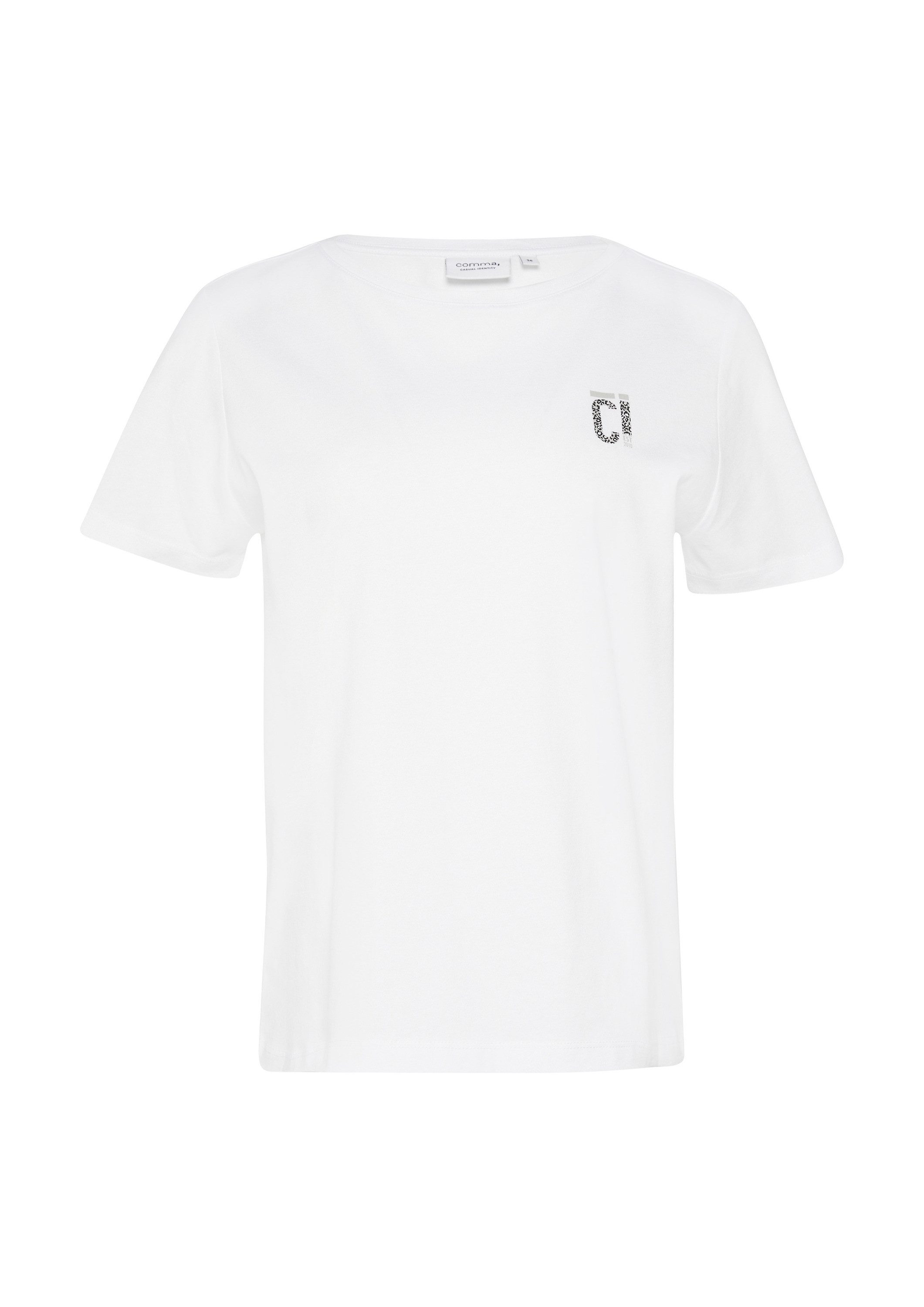 comma Kurzarmshirt T-Shirt T-Shirt mit Front- und Rückenprint