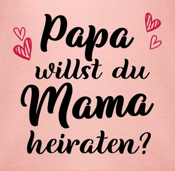 Shirtracer Shirtbody Papa willst du Mama heiraten - Neugeborenen Heiratsantrag Willst Du me Hochzeit - Baby