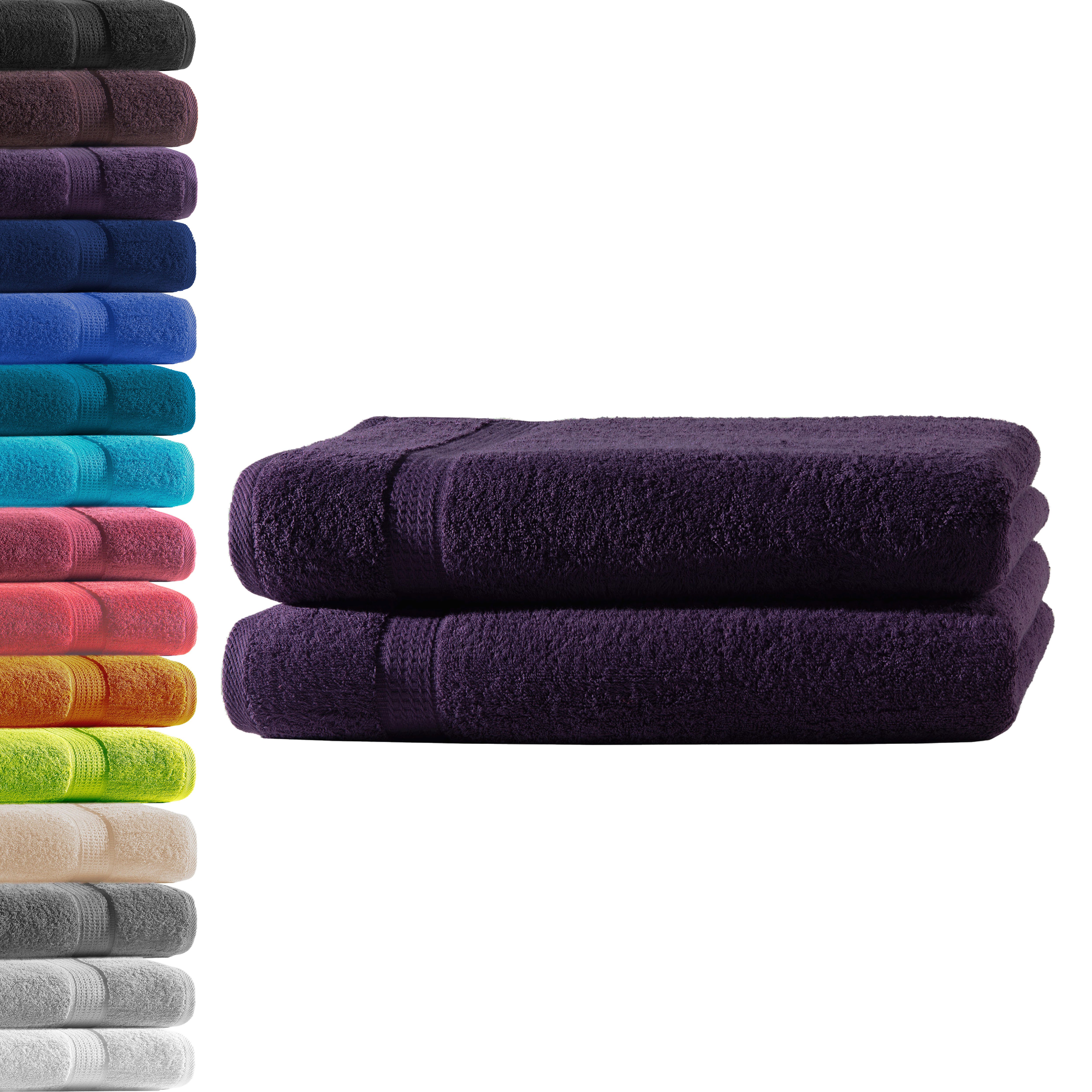 Hometex Premium Textiles Handtuch in Premium Qualität 500 g/m², Feinster Frottier-Stoff 100% Baumwolle, 2x Duschtuch, weich, saugfähig, extra schwer & flauschig