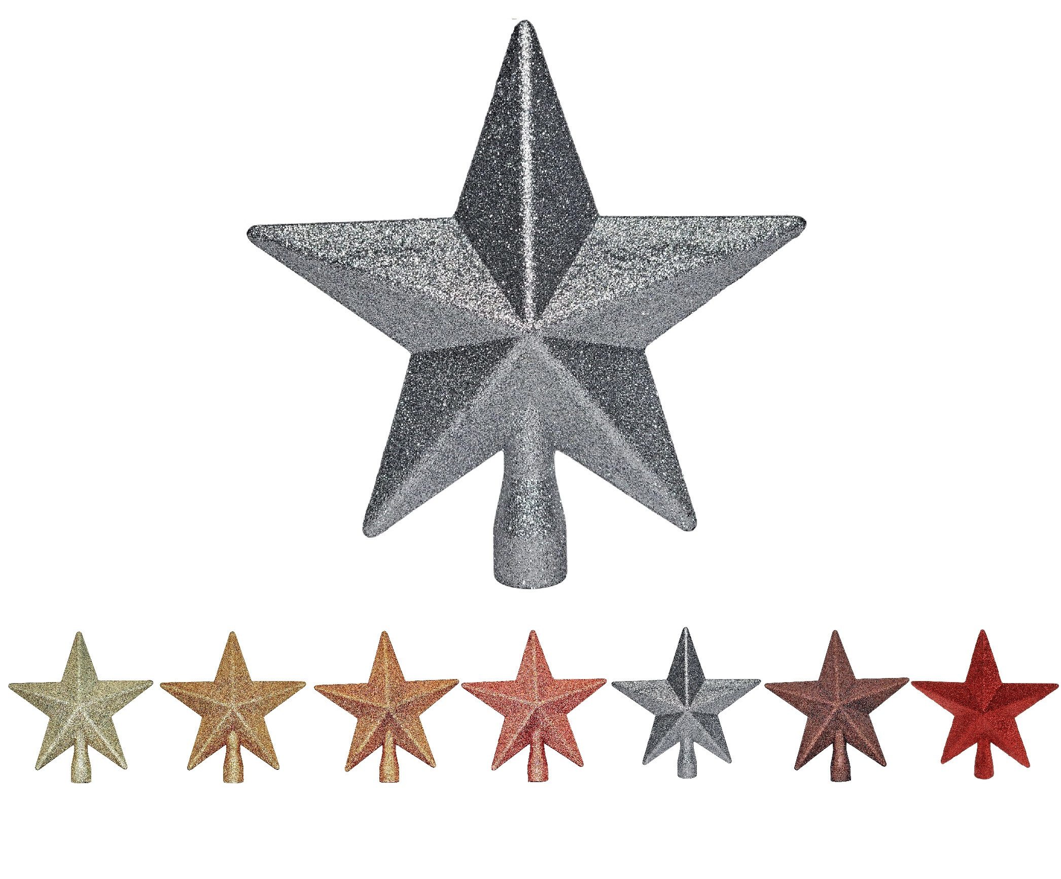 Christbaumspitze Bambelaa! Weihnachtsbaumspitze Christbaum Glitzernd Stern 18 cm Silber