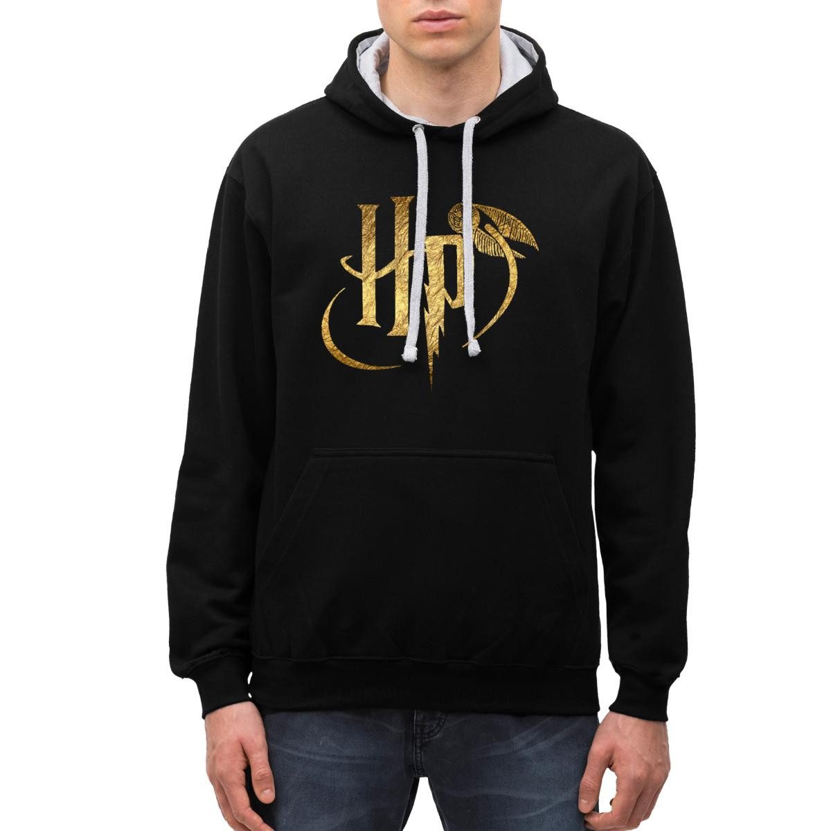 Hoodie Harry Potter HP Logo Unisex Kontrast Hoodie