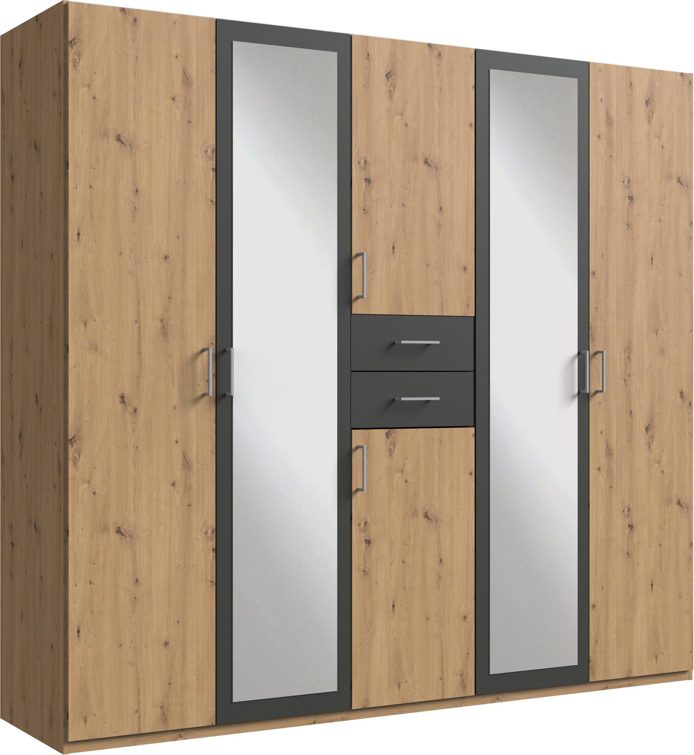 Kleiderschrank Diver Drehtürenschrank mit Spiegel, 180, 225 o. 270cm breit