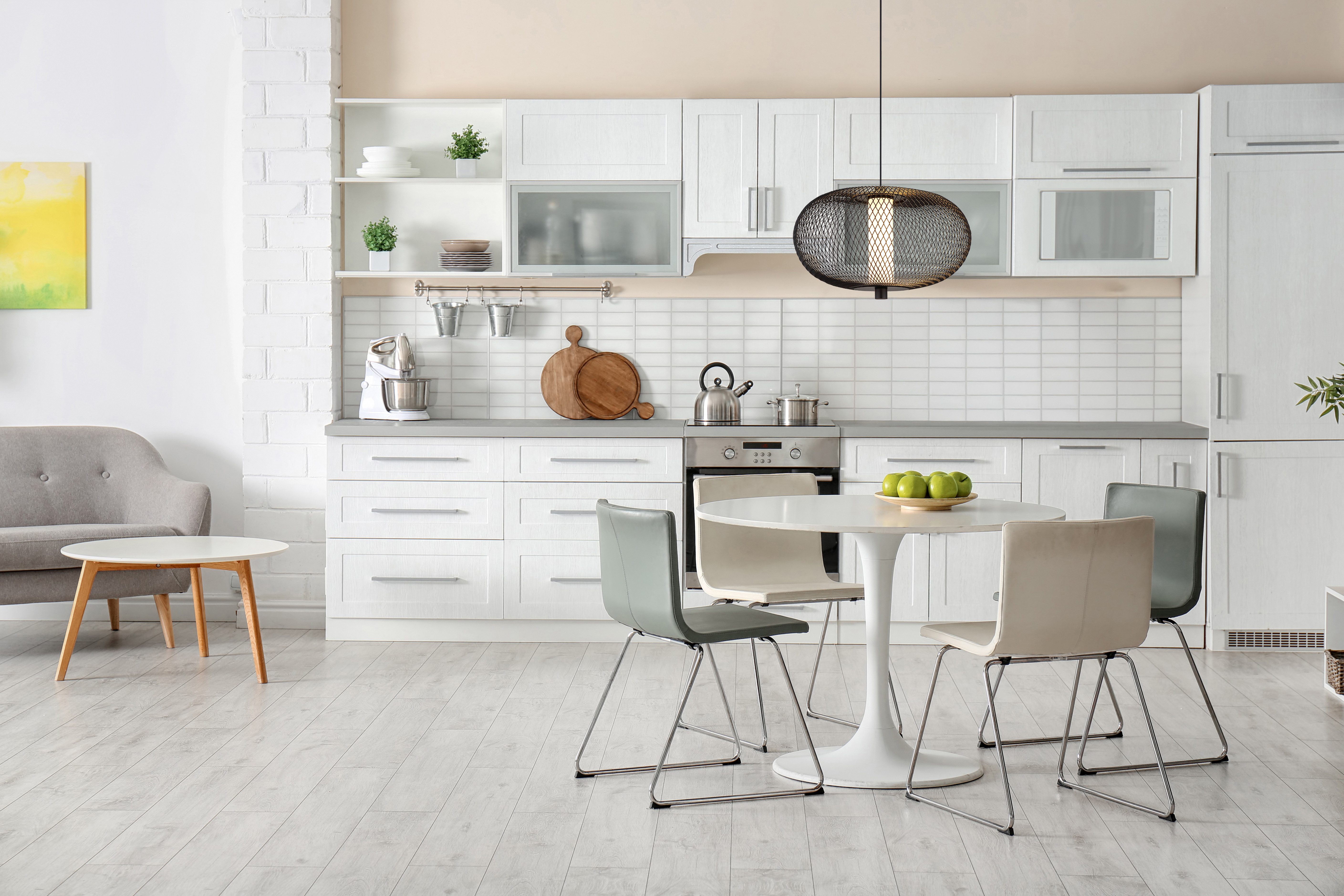 NOWA LED-Hängeleuchte ASTARI, LED fest integriert, Warmweiß, Pendelleuchte, Hängeleuchte, Geflecht, Esstisch, Wohnbereich