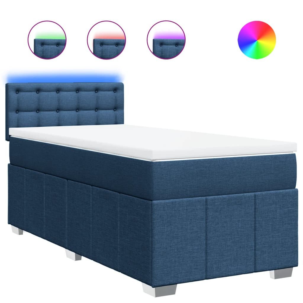 vidaXL Bett Boxspringbett mit Matratze Blau günstig online kaufen