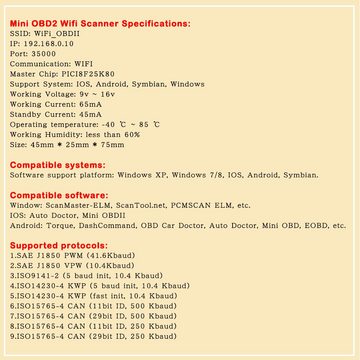 AN-DANNV OBD2-Diagnosegerät Elm327 Wifi Adapter das Motorkontrollleuchte ausschalten, MIL Aus