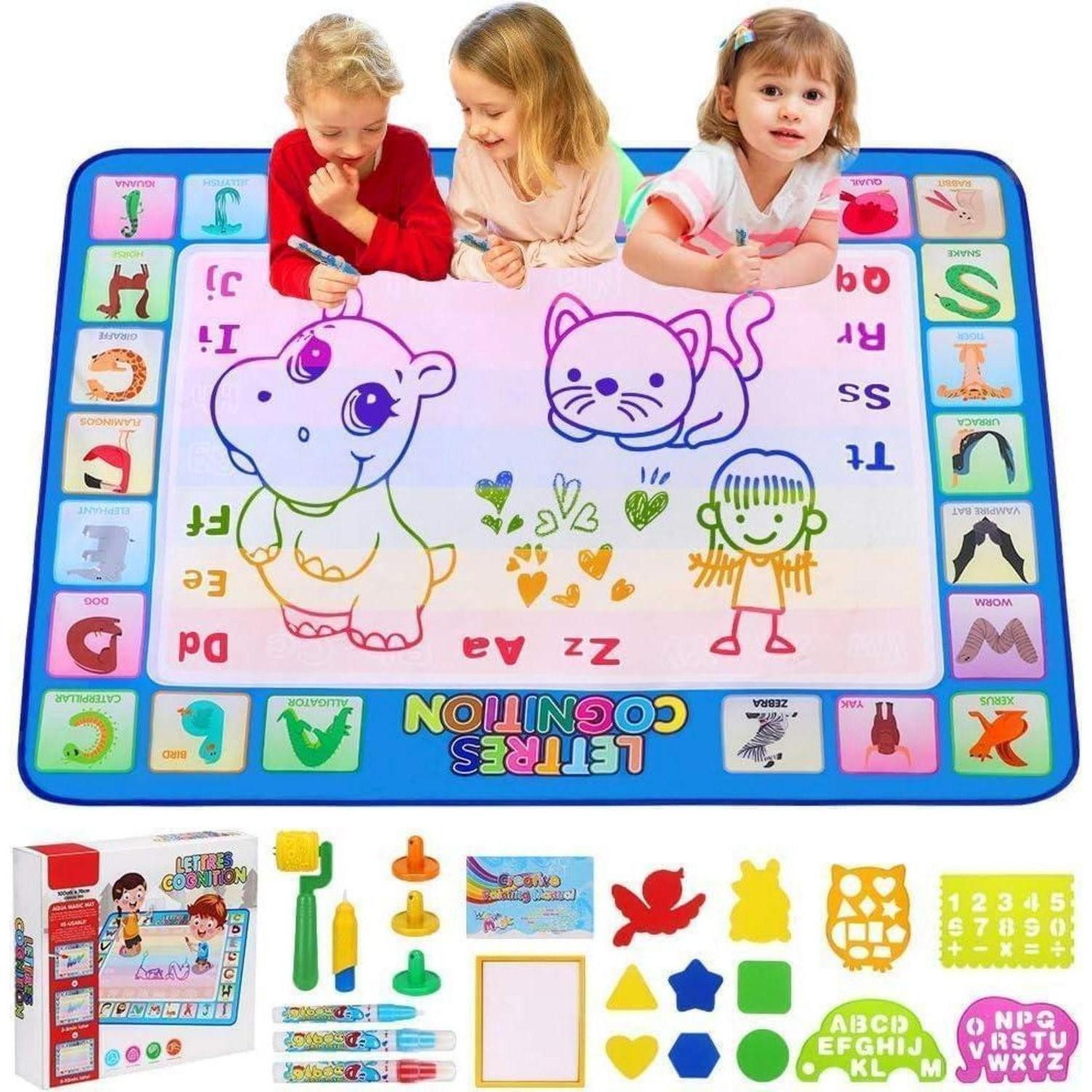 LuxusKollektion Zaubertafel Wasser Doodle Matte XL Aqua Drawing Painting Malmatte mit Zubehör für
