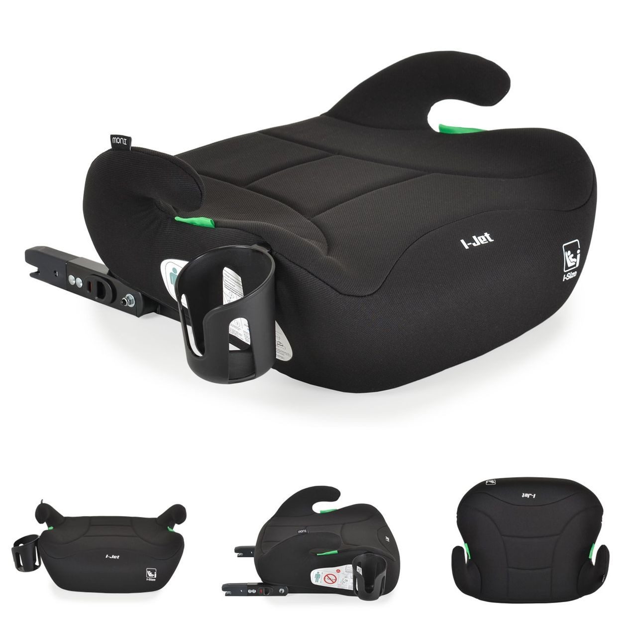 Moni Kindersitzerhöhung Kindersitz, Sitzerhöhung i-Jet, ab: 4, bis: 12, (125-150cm) Gruppe 3, Getränkehalter Isofix