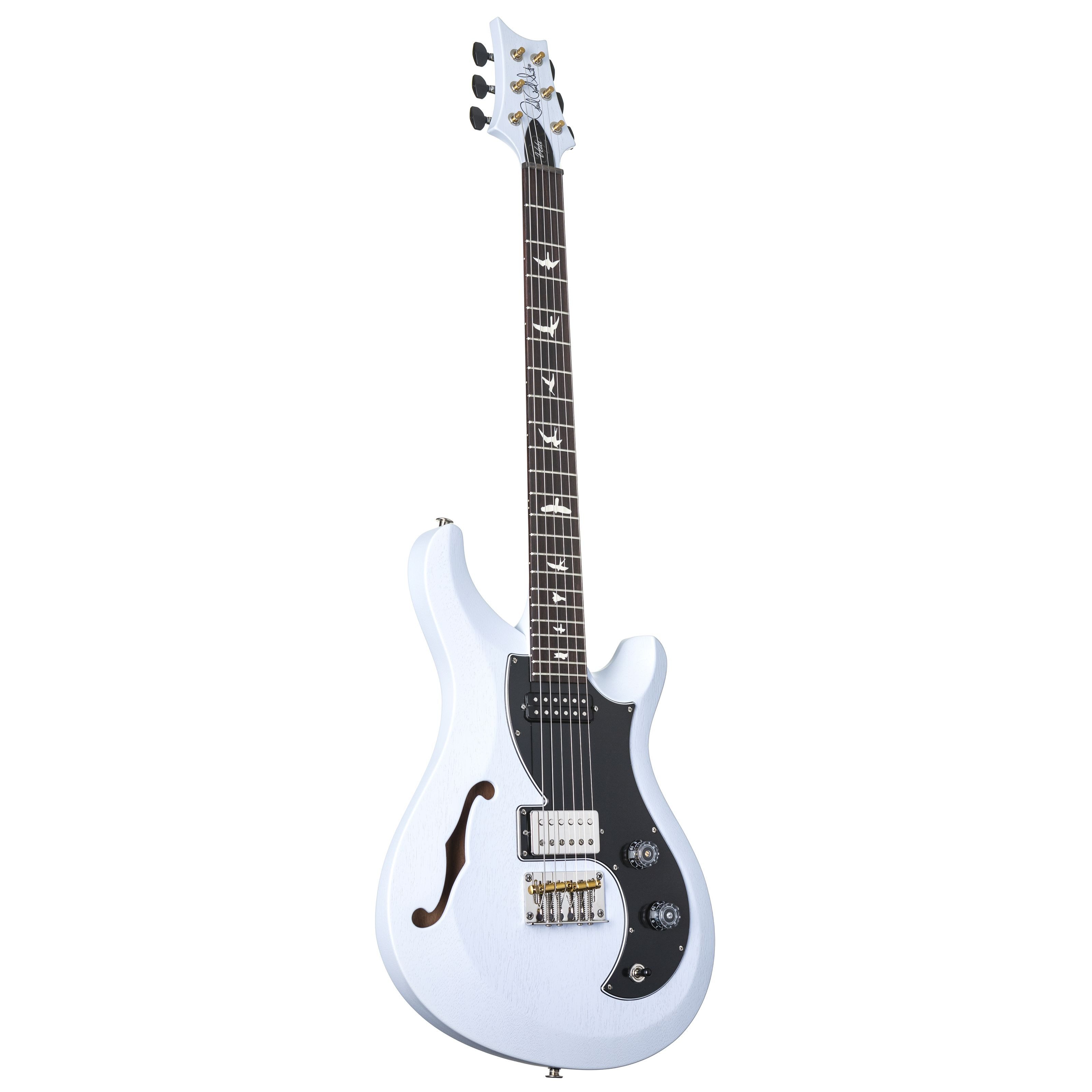 PRS E-Gitarre, S2 Vela Semi-Hollow Satin Pearl White - E-Gitarre
